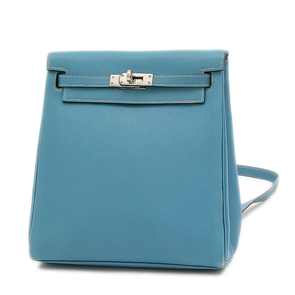 Hermes Bags Hermes Kelly Ad Pm Rucksack Taurillon Clemence Blue